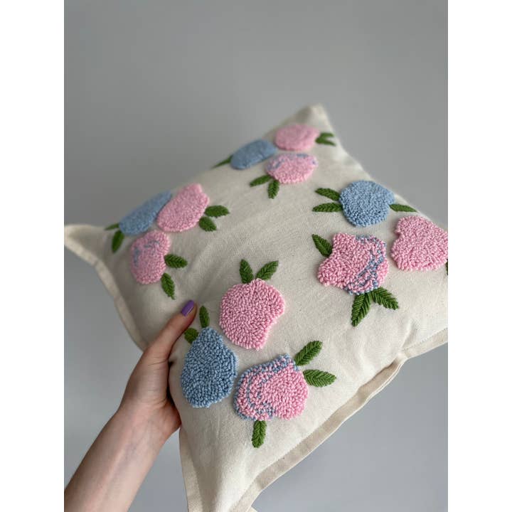 Punch Simple - Wholesale Throw pillow cover - Handmade Flowers Punch Needle Embroidery Pillow Cover7