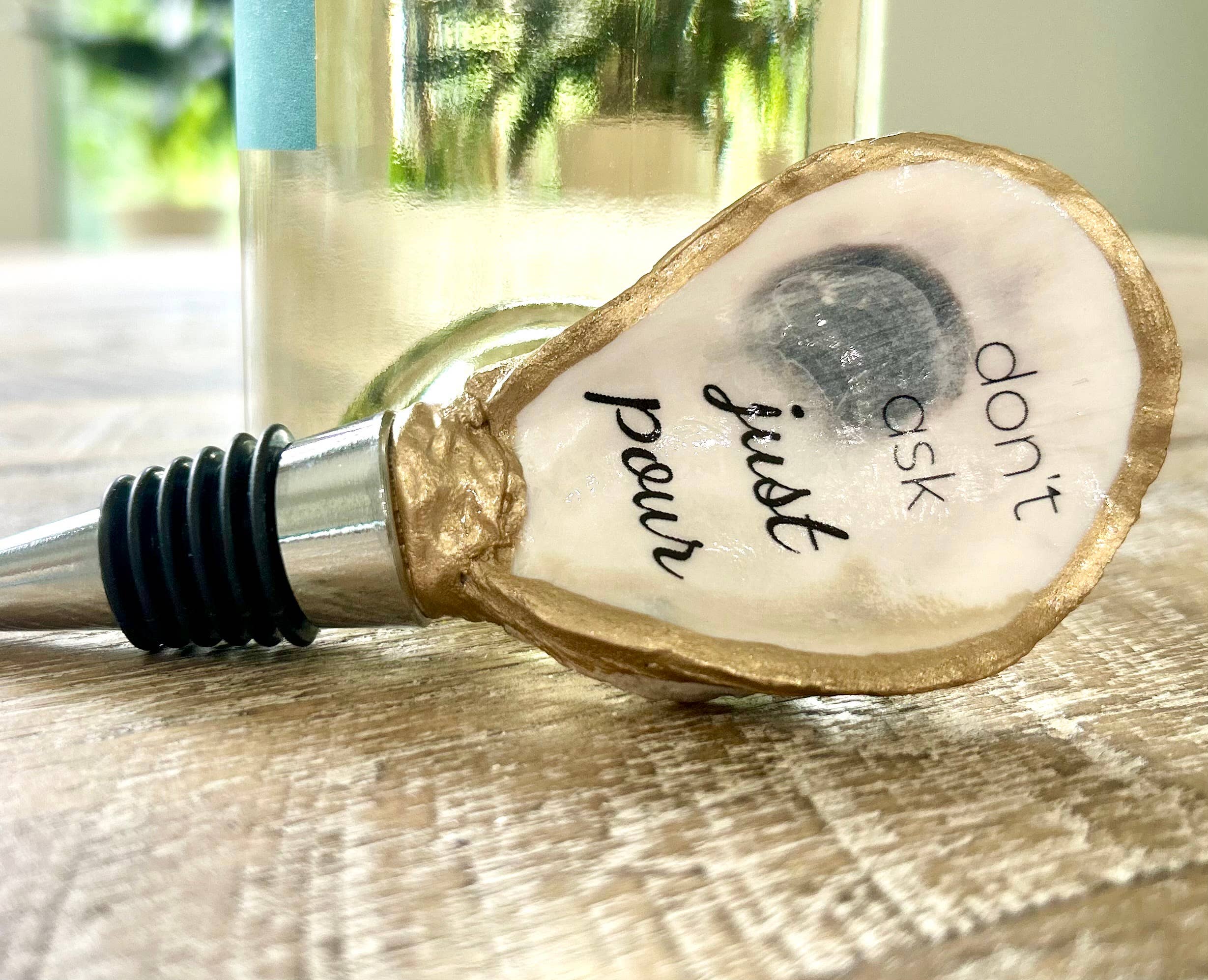 Coast and Cork - Vente Bouchon de vin - Ne demandez pas, versez simplement - Bouchon de bouteille d'huître / Liège2