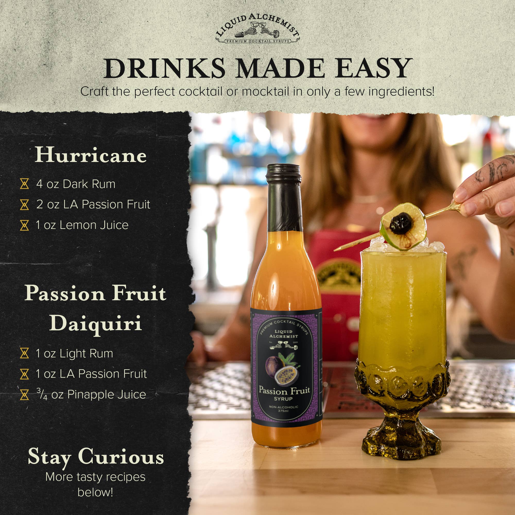 Liquid Alchemist Syrups - Wholesale Cocktail Mix/Syrup - Passion Fruit Cocktail Syrup2