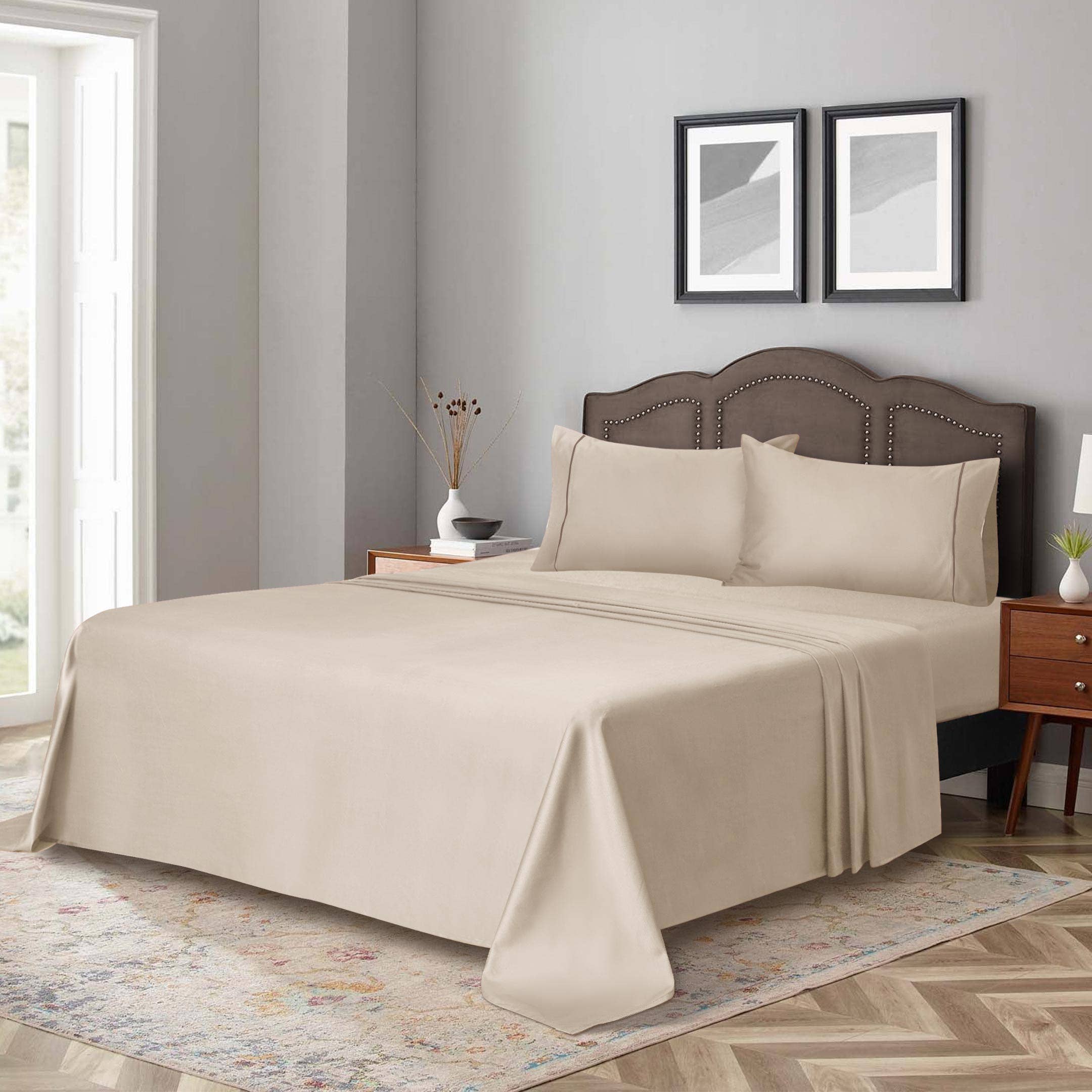 Cottonpassion_US – Conjunto de lençóis por atacado – Jogo de lençol em algodão cetim 400 fios com bordado - 4 peças22