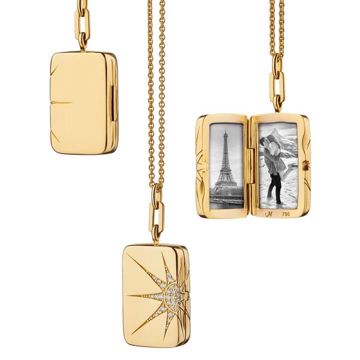 ACCITY - Wholesale Locket Necklace - Moon Shell Locket Necklace – Vintage Gold-Plated_CWMM69622