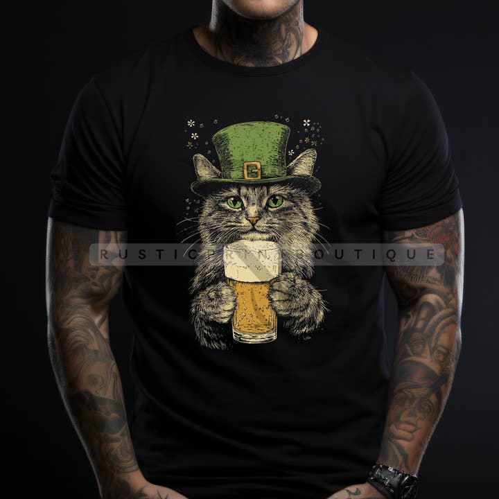 Maglietta di San Patrizio Vintage Grafica di San Patrizio per la vendita all'ingrosso da parte di RusticPrintStudio