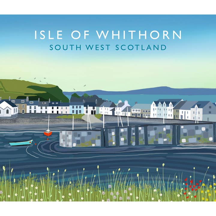 Isle of Whithorn Scottish Travel Poster | Scottish Landscape | Wall Art | Made in Scotland | Quality Giclee Art Print signed by the Artist for wholesale by Galloway Arts