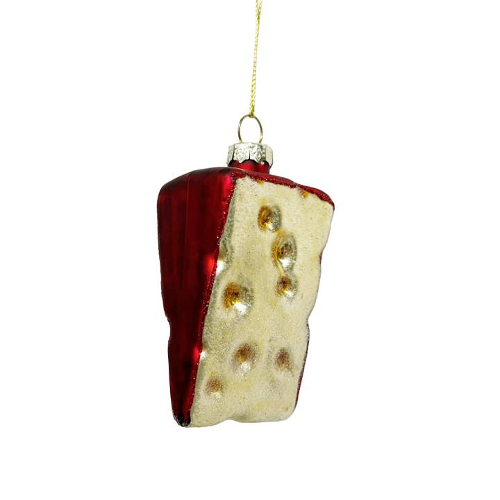 Swiss Cheese, Vintage Handmade Glass Christmas Ornament Gift for Foodie for wholesale by Chive