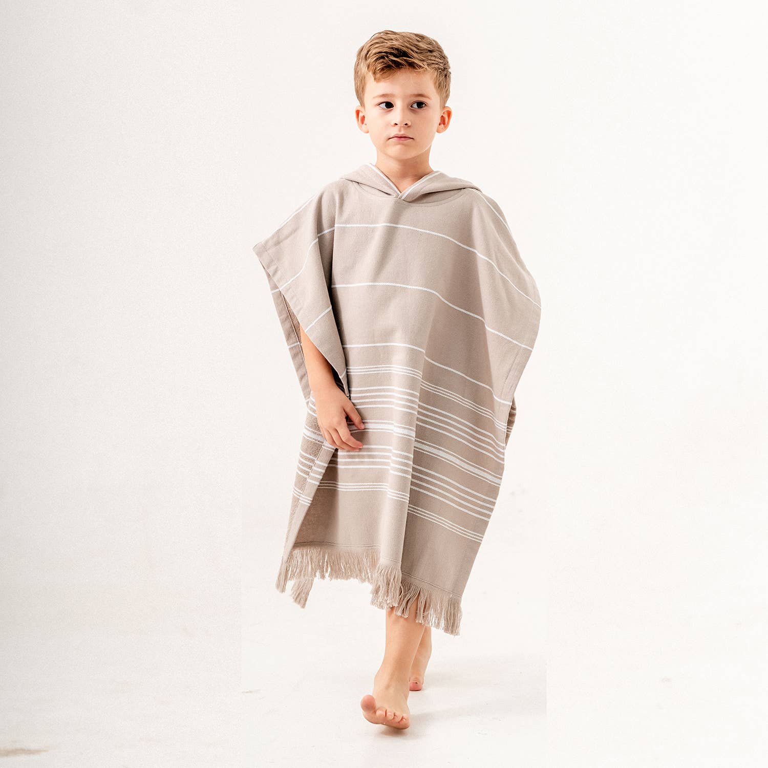 Beige Hooded Poncho Surf Changing Swimming Beach Towel Terrybacked for wholesale on Faire9