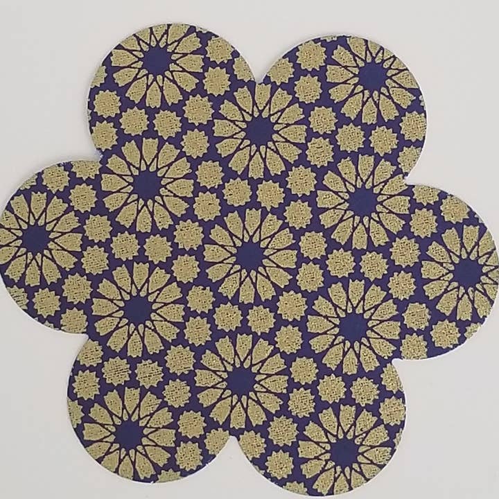 071 Gyldne Cirkler på Navy Chiyogami for engroshandel hos Sweet Space Studio