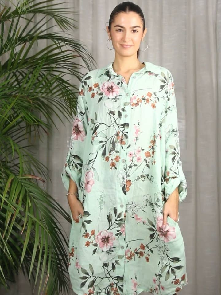 Linen & More - Wholesale Dress – Women's - REF 20272 SHORT DRESS WITH 100% LINEN PRINTS5