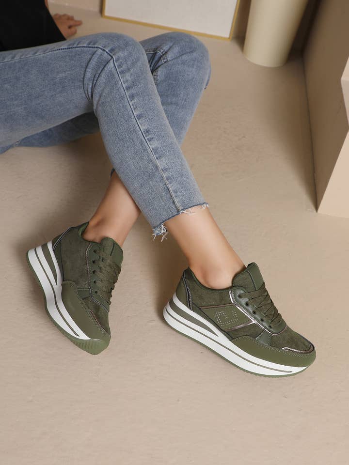 TRENDY WEDGE SNEAKERS WITH RHINESTONES CS-112 for wholesale by Joia Paris