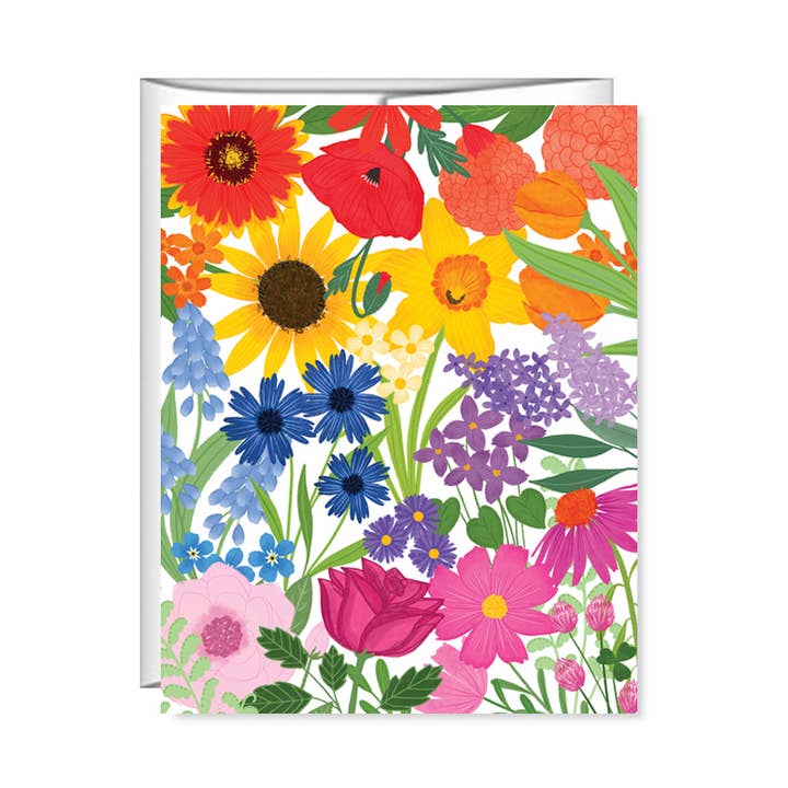 Pen & Paint - Wholesale Everyday Greeting Card - Rainbow Wildflowers, Spring Card, Note Card, Floral0