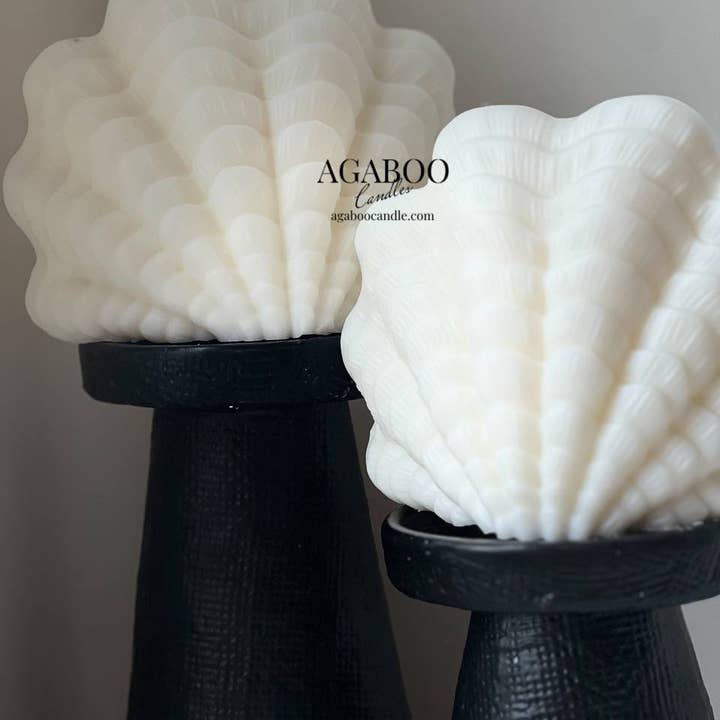 Agaboo Candle - Wholesale Novelty Candle - Large Ocean Shell Candle 4.5x5.5in - Shells - Shaped9
