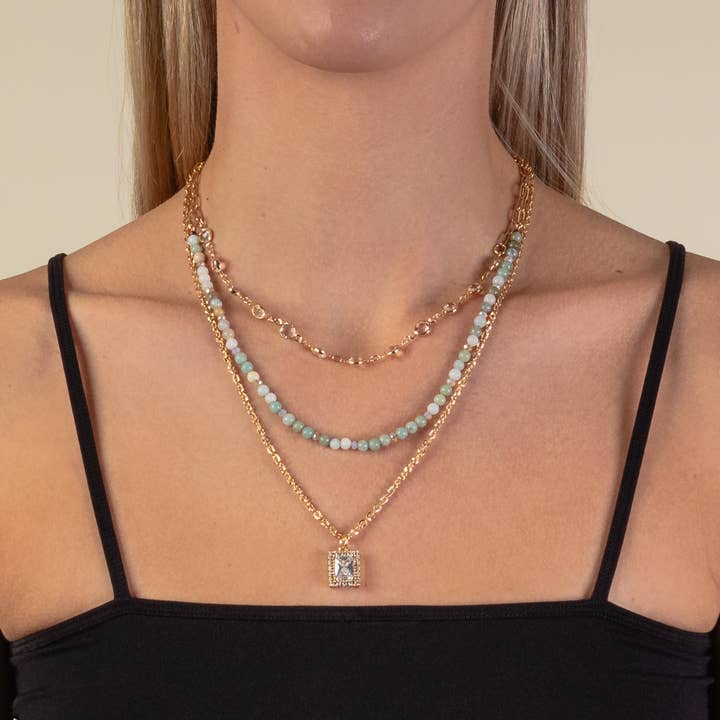 Layered Pendant Necklace for wholesale by Your Fashion Wholesale