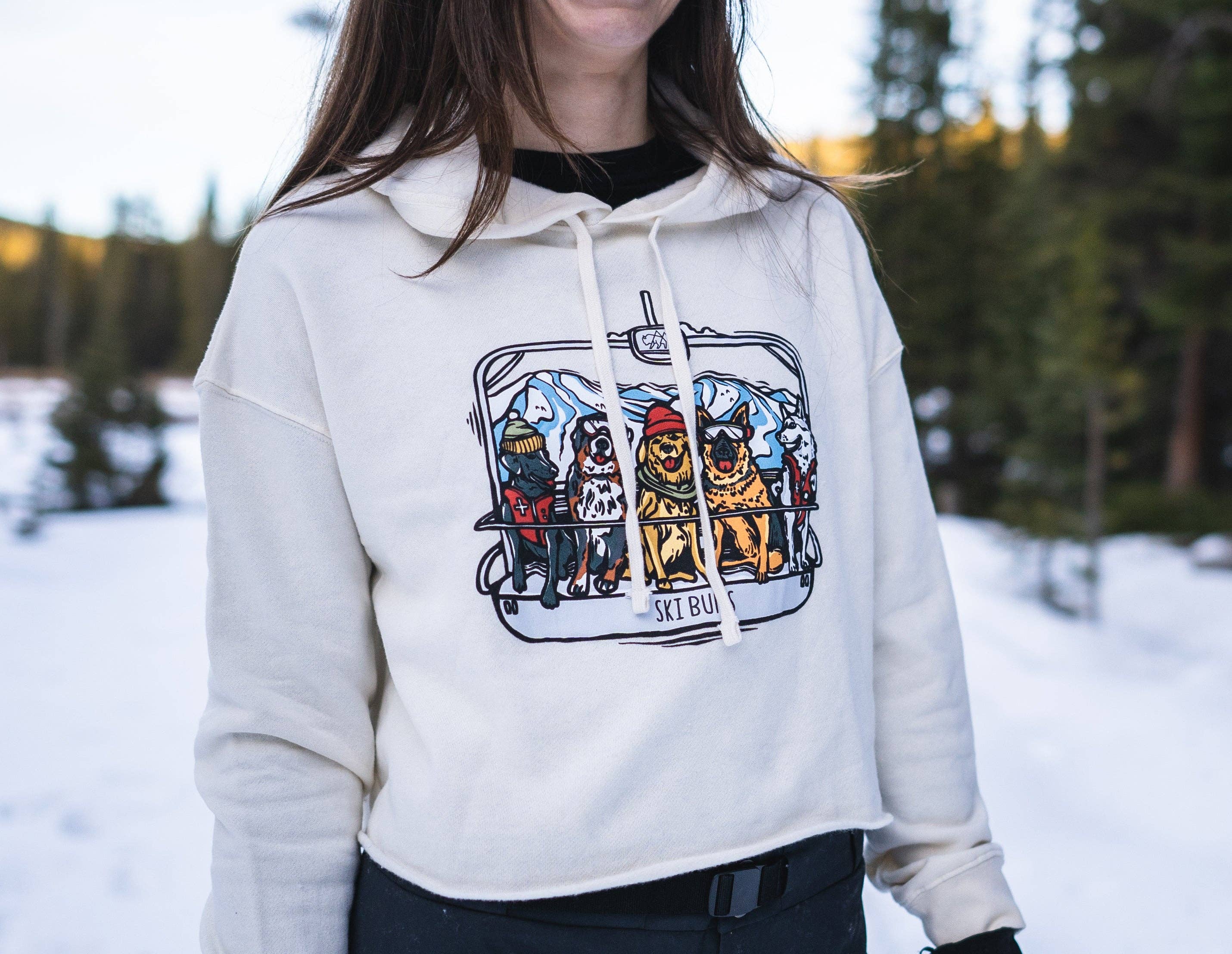 Bone Ski Bums Women's Crop Hoodie for wholesale on Faire2