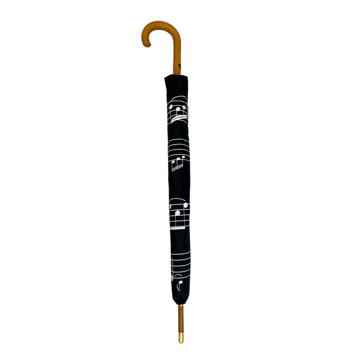 Black Music Notes Stick Umbrella - LRWP877/BM for wholesale on Faire