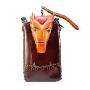 Ih032 Pferd Handgefertigte Leder Handyhülle für den Großhandel von Sunflower Handmade leather inc