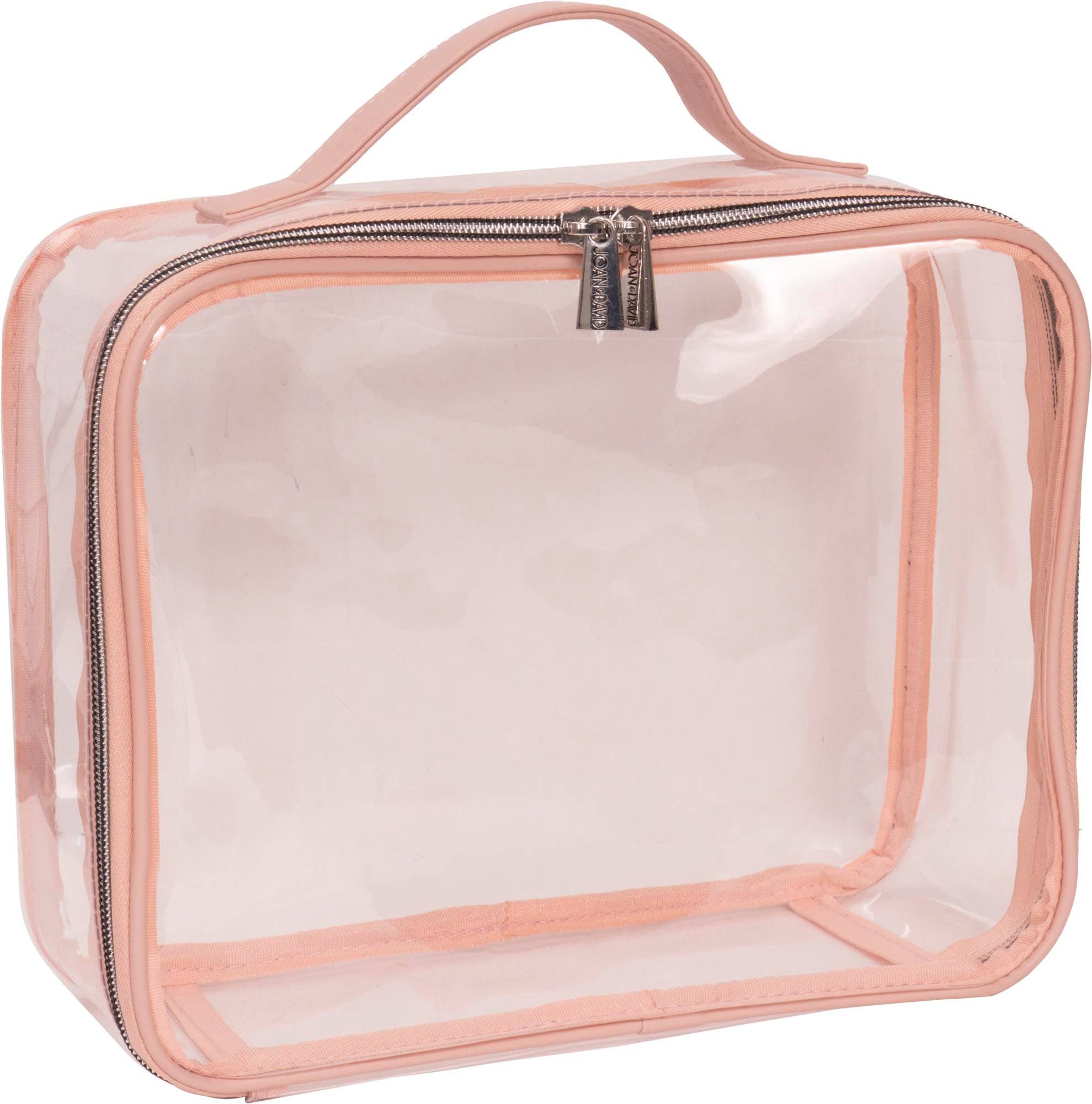 Magid - Wholesale Makeup/Cosmetic Bag - Joan & David Scallop Diamond Quilted Faux Leather 4-Piece Clear Cosmetic Bag Set23