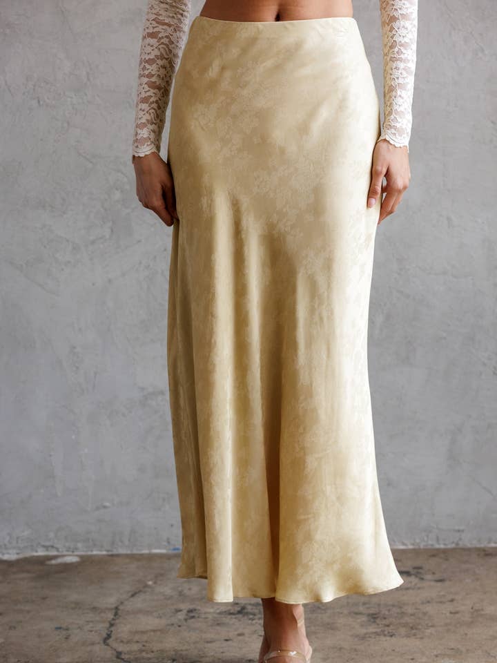 STORIA - Wholesale Skirt - Women's - JS5578-3-SATIN FLORAL JACQUARD MIDI SKIRT8