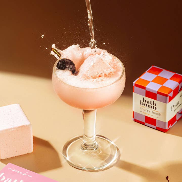The Scrub Bar - Wholesale Bath Bomb/Fizz - Pour Decisions - Pink Cherry Bath Bomb 6.5oz1
