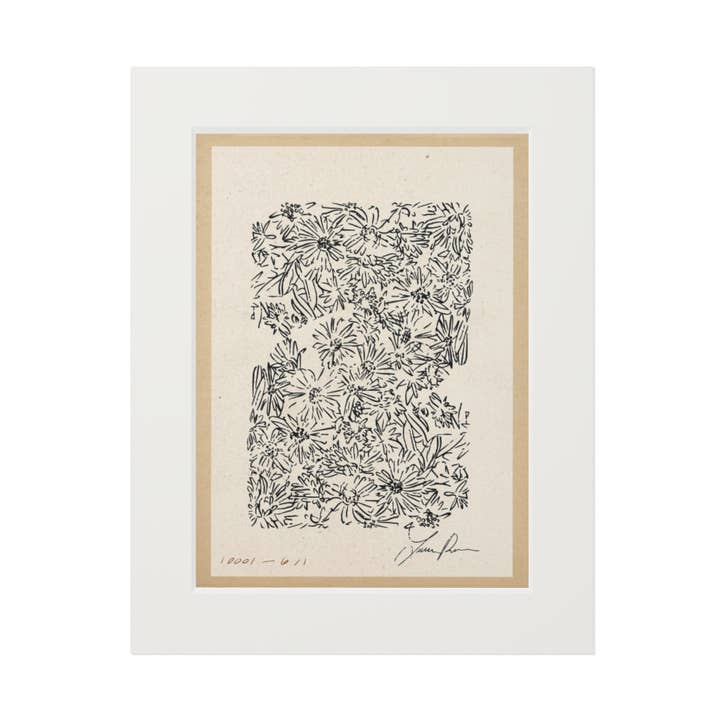 Floral Matted Fine Art Print for wholesale by Lauren Fuhr Design Co.