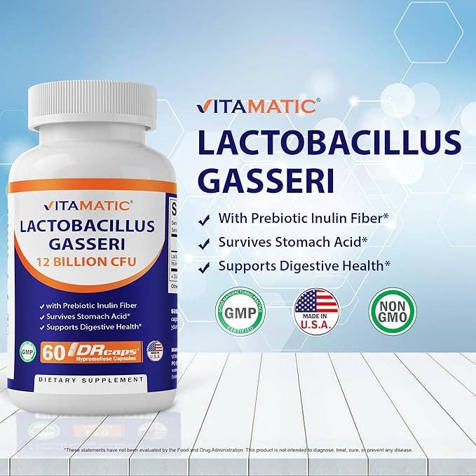 Vitamatic - Vente Supplément oral/vitamine - Lactobacillus Gasseri Vitamatic - 12 milliards | 60 capsules DR