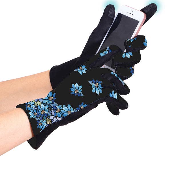RainCaper - Wholesale Gloves - Women's - Fine Art Tiffany Clematis Womens Touch Screen Gloves - One Size Fits All1