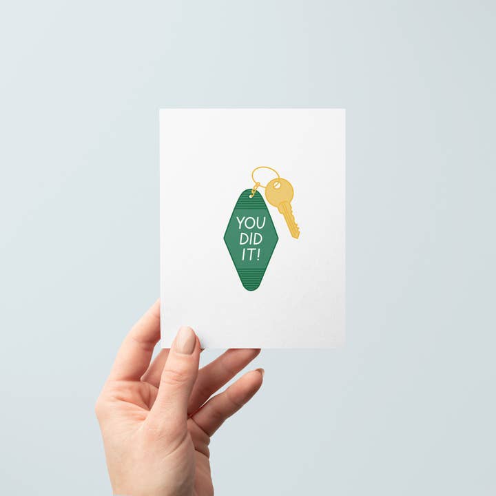 Just Follow Your Art - Wholesale Congratulations Card - You Did It Key Card | Housewarming Card, Congratulations1