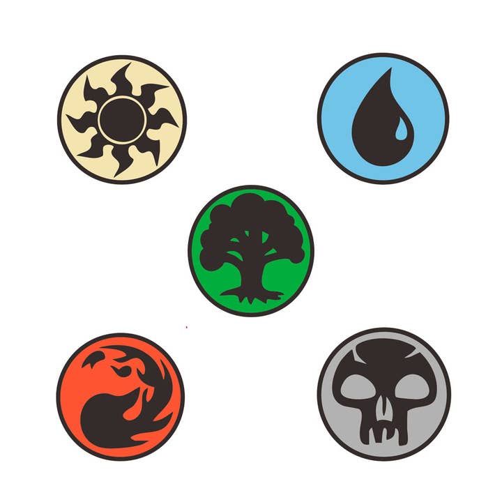 Magic The Gathering Mana Land (5 Pin Set) for wholesale by Yesterdays