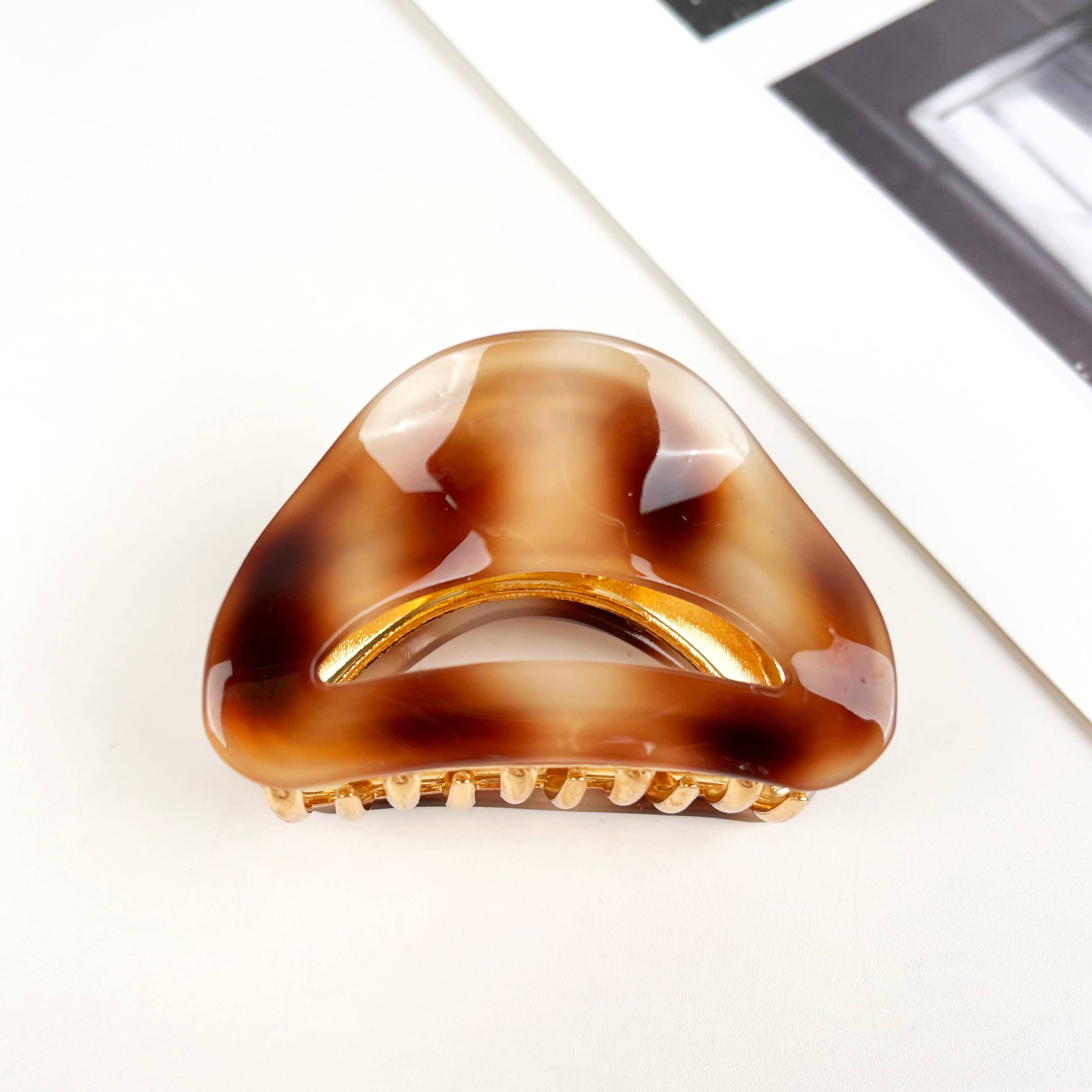 mildstyles - Wholesale Haarclip - Dames - Vintage holle halfronde haarclip van acetaatlegering0