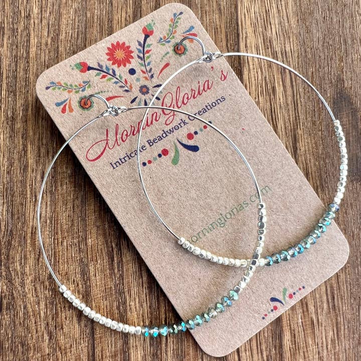 MorninGloria's - Wholesale Hoop Earrings - Crystal Beaded Hoop Earrings11