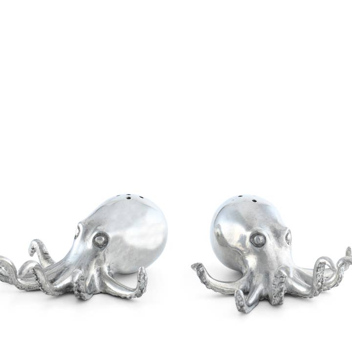 Vagabond House - Wholesale Salt & Pepper Shaker Set - Pewter Octopus Salt & Pepper Set0