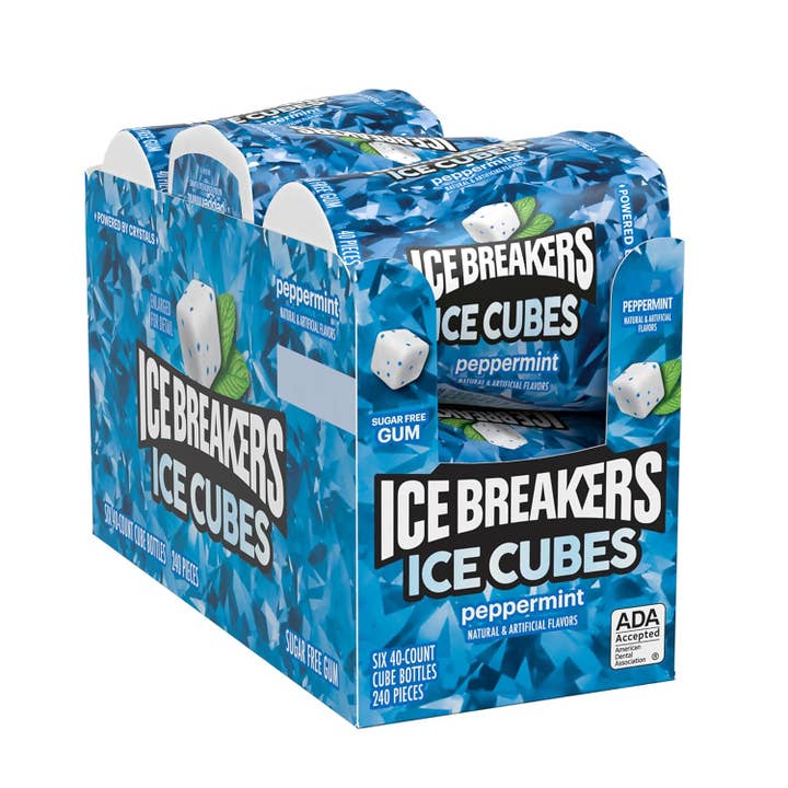 Ice Breakers Cubes Peppermint 40 ct 6 packs for wholesale by Snacky Candy