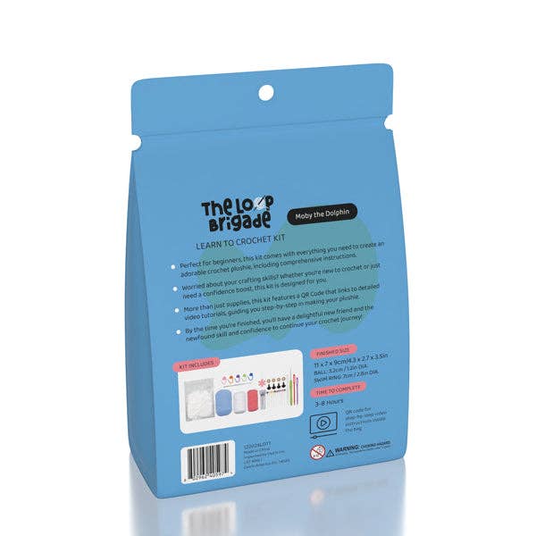 Showcase - Wholesale DIY Craft Kit - The LOOP Brigade: DIY Mini Crochet Plush Toy Complete Kit For Beginners - Moby the Dolphin2