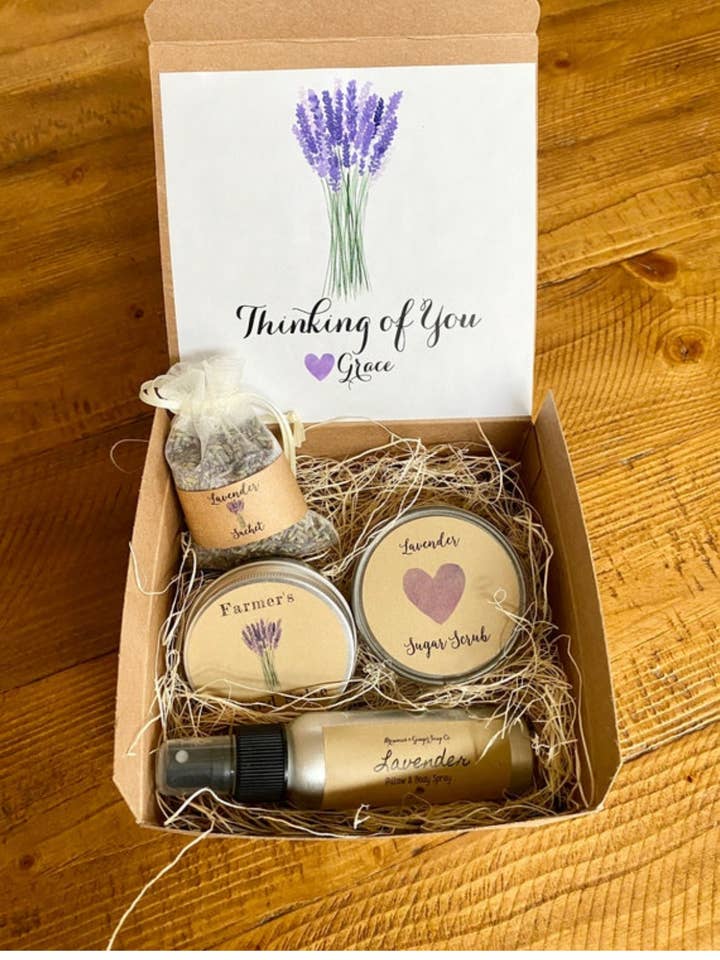 Lavender gift set, Lavender Gift box, Self care box, Care pa for wholesale by Brownies&Ginger Soap Co