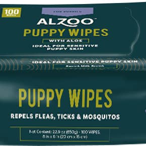 ALZOO - Wholesale Pet Grooming Aid - Dog - ALZOO PLANT-BASED PUPPY WIPES 100CT1