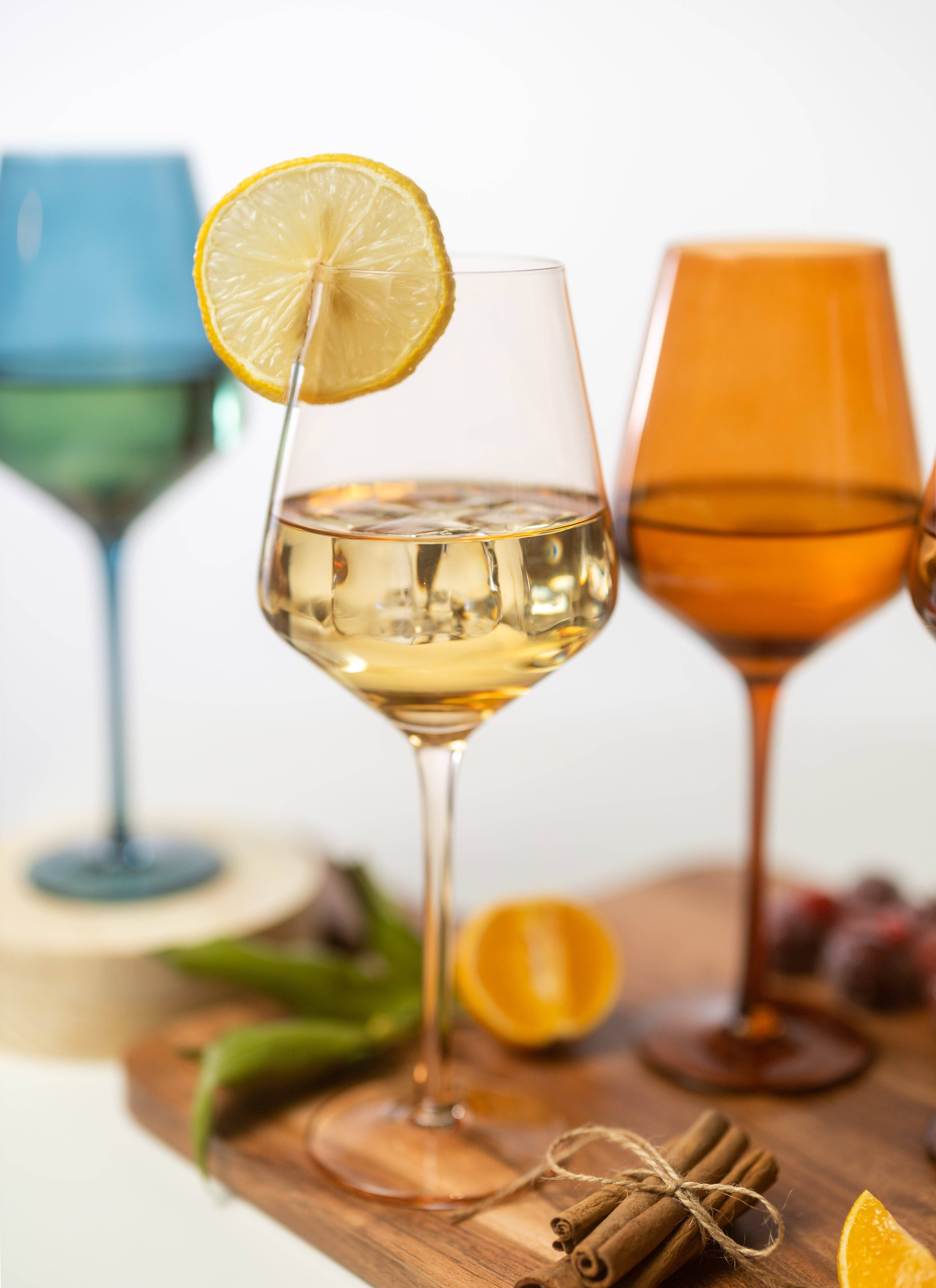 Saludi Glassware - Wholesale Wine Glass - Light Peach Color Wine Glasses3