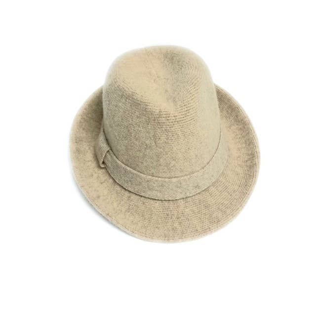 23S-0822 Boiled Wool Small Brim Fedora Hat for wholesale by Shihreen Inc
