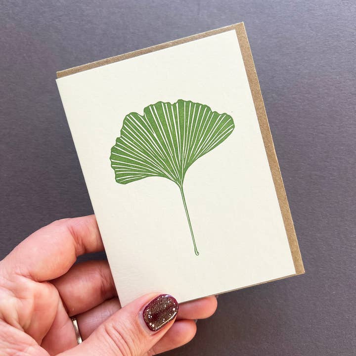 Penguin Ink – Cartão de saudação diária por atacado – Cartão Ginkgo2