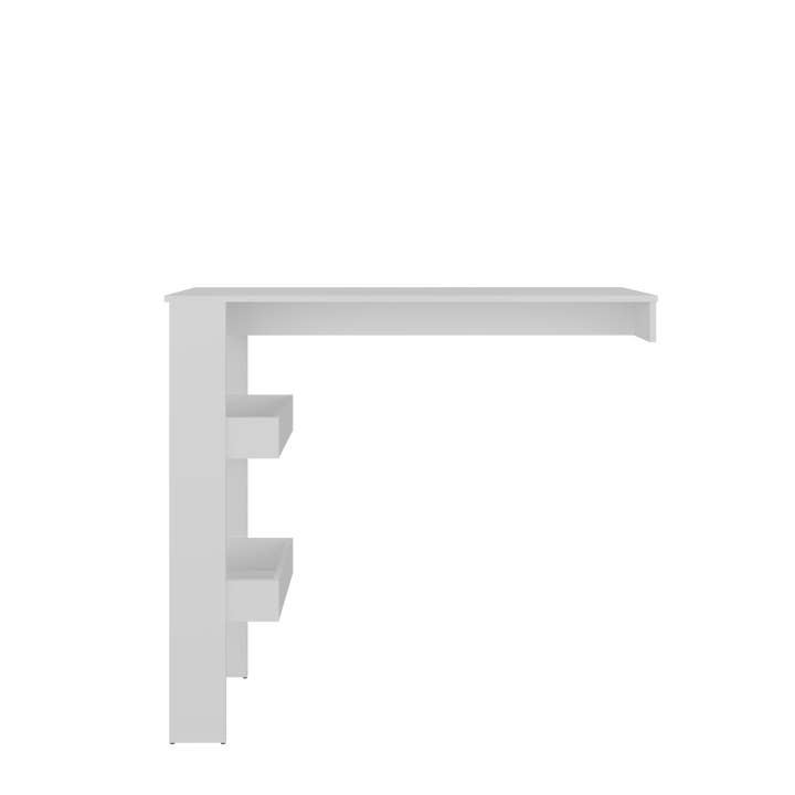 White Aurora Bar Table with Storage Shelf, Modern Design for Home Bar, Kitchen or Dining Room for wholesale on Faire2