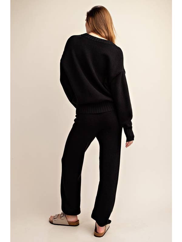 Sunday Morning - Wholesale Lounge Set - Women's - SET270037 SOFT KNIT OVERSIZED CARDI SWEATER SET14