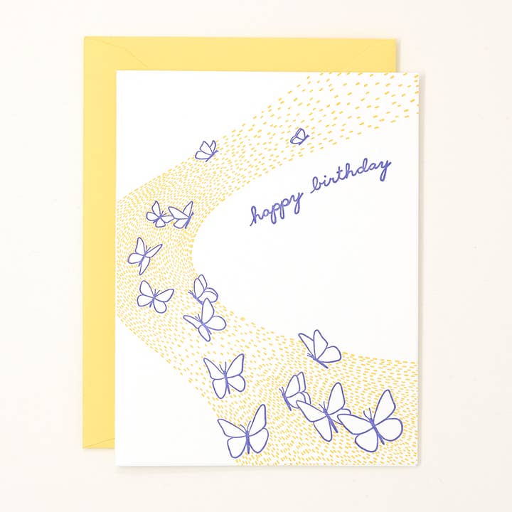 Borboletas Aniversário em Voo - Cartão Primavera por atacado de Helen Edna