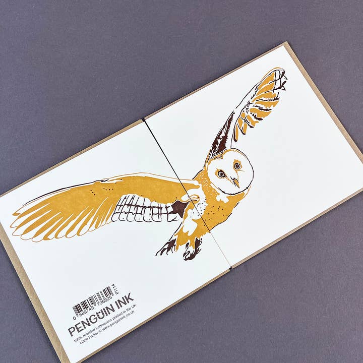 Penguin Ink – wholesale Everyday greeting card – Barn Owl Letterpress Card4