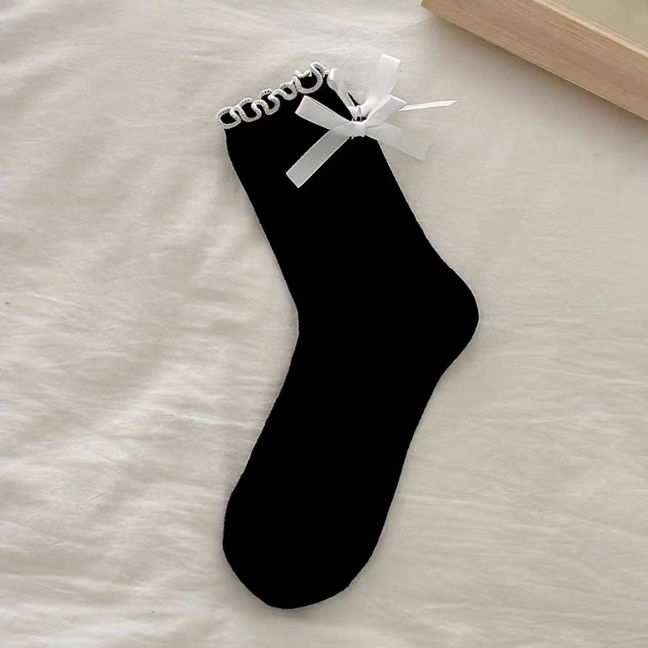 Sweetkama – wholesale Socks – Women's – Ladies Bowknot Color Block Knit Socks SKAS500180