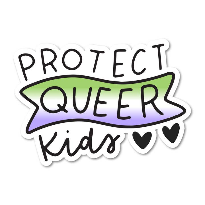 Protect Queer Kids Vinyl Sticker for wholesale by Mouthy Broad