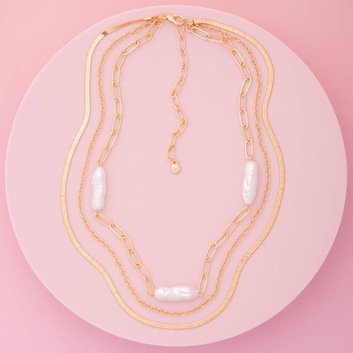 Multi-Strand Baroque Pearl Necklace for wholesale by SP Sophia Collection