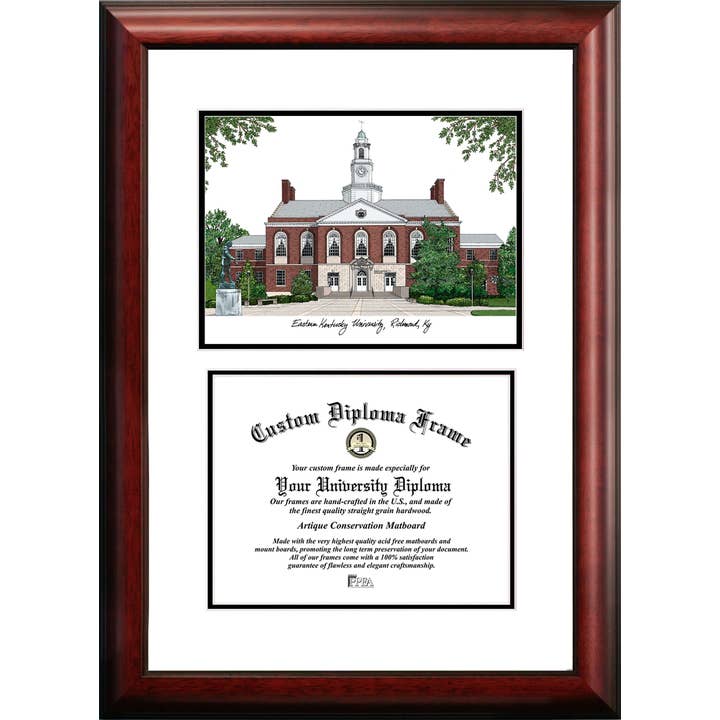 Eastern Kentucky University 11w x 8.5h Scholar Diploma Frame for wholesale by Campus Images
