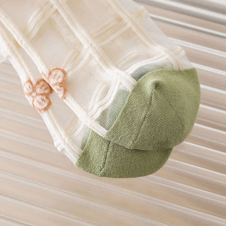 ACCITY - Wholesale Socks - Women's - FLORAL SUMMER SHEER MESH SOCKS FOR WOMENS_CWMS044417
