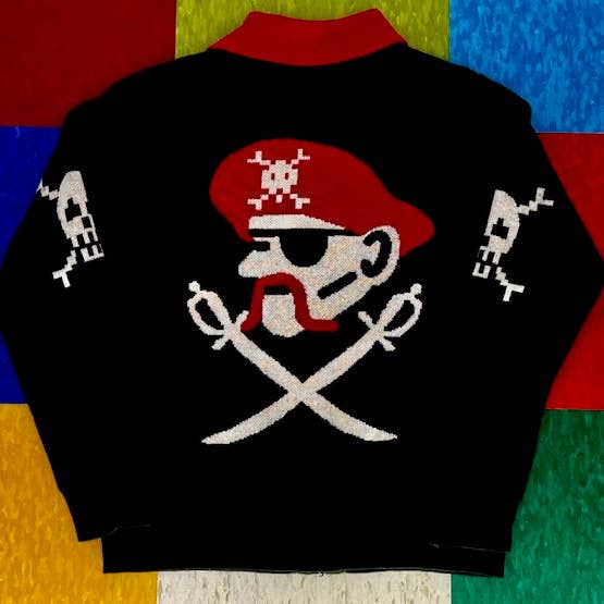 Astro Bettie - Venta al por mayor Jersey de punto - Mujer - Suéter AHOY de los años 50 con diseño de piratas y calaveras, color negro3
