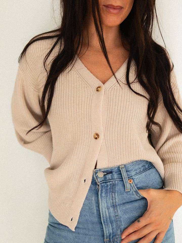 Ladies Knit Button Cardigan for wholesale by Jax & Lennon Clothing Co.