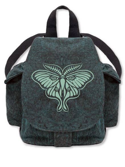 Luna Moth Slouchy Backpack for wholesale by Soul Flower