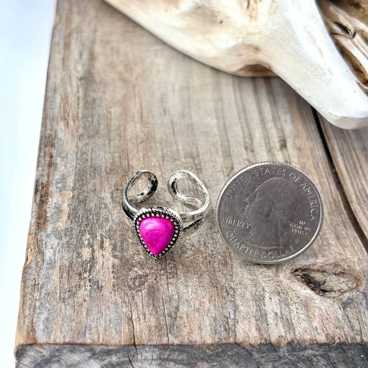 Boho Ranch Shop – wholesale Cocktail/Statement Ring – Western Teardrop Stone justerbar ring