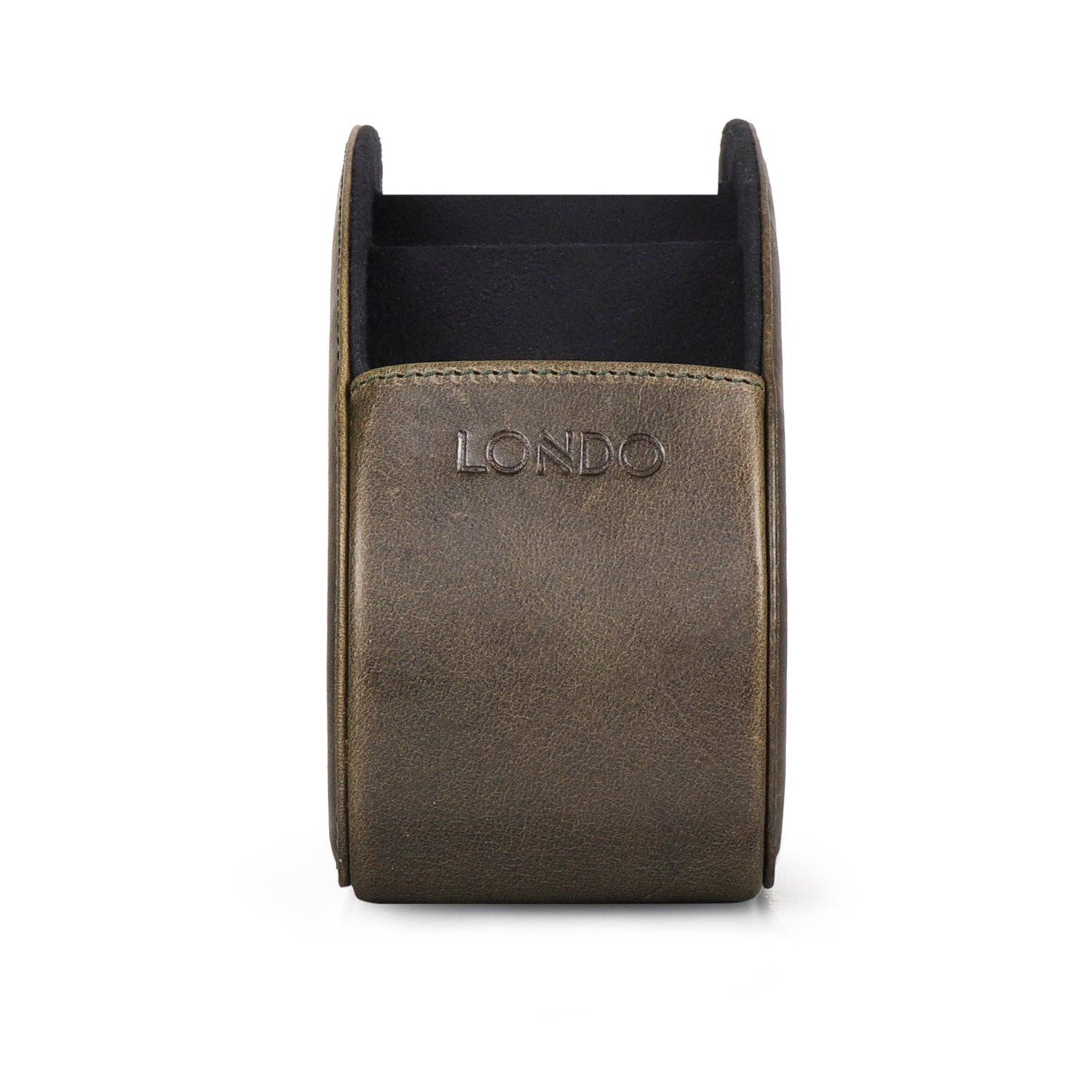 Londo - Wholesale Desk Organizer - Londo Remote Control Holder with 5 Pockets, Store DVD, Blu-Ray, TV, Roku or Apple TV Remotes, Italian Top Grain Leather with Suede Lining30